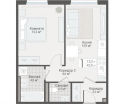 1-к квартира, Руднева ул., строение 1, 15 за 12 450 тыс.р.