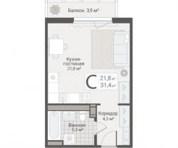 Студия, Руднева ул., строение 1, 15 за 10 200 тыс.р.