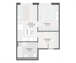 1-к квартира, Руднева ул., строение 1, 15 за 13 800 тыс.р.