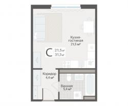 Студия, Руднева ул., строение 1, 15 за 9 600 тыс.р.