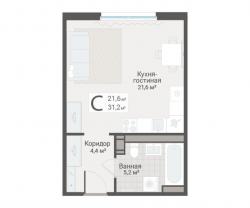 Студия, Руднева ул., строение 1, 15 за 9 700 тыс.р.