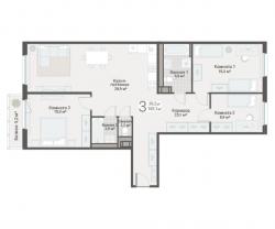 3-к квартира, Руднева ул., строение 1, 15 за 24 000 тыс.р.