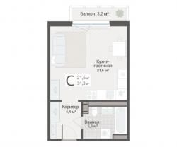 Студия, Руднева ул., строение 1, 15 за 10 100 тыс.р.