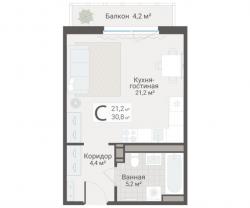 Студия, Руднева ул., строение 1, 15 за 9 750 тыс.р.