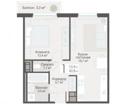 1-к квартира, Руднева ул., строение 1, 15 за 13 500 тыс.р.