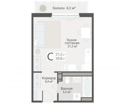 Студия, Руднева ул., строение 1, 15 за 9 750 тыс.р.