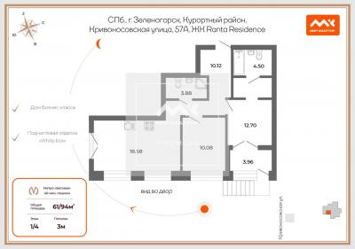 2-к квартира, г. Зеленогорск, Кривоносовская ул., 57А за 31 050 тыс.р.