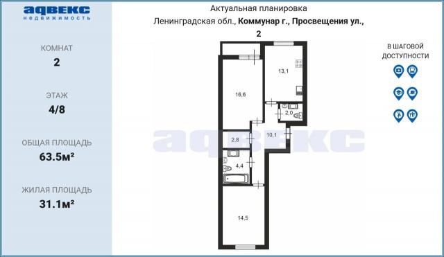 Ленинградская область, Коммунар г., Просвещения ул., 2
