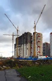 Заселенные несколько лет назад корпуса соседствуют со стройкой