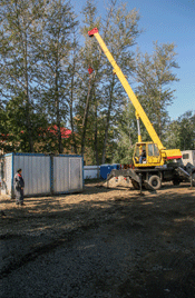 На участке завершается обустройство свайного поля