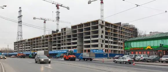 Монолитные работы идут на уровне шестого этажа