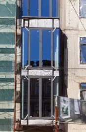 Ведутся фасадные работы