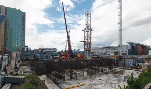 Начало заливки конструкций цокольного этажа