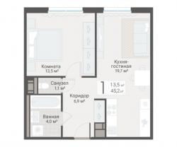 1-к квартира, Руднева ул., строение 1, 15 за 14 200 тыс.р.