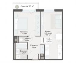 1-к квартира, Руднева ул., строение 1, 15 за 14 550 тыс.р.