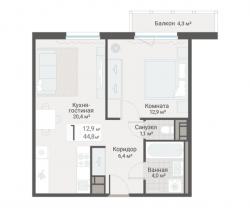 1-к квартира, Руднева ул., строение 1, 15 за 13 800 тыс.р.