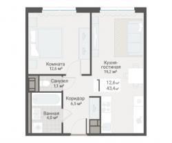 1-к квартира, Руднева ул., строение 1, 15 за 12 900 тыс.р.