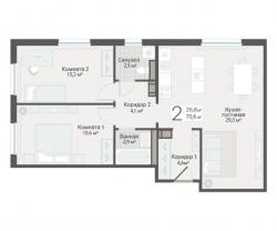 2-к квартира, Руднева ул., строение 1, 15 за 19 750 тыс.р.