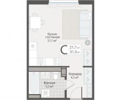 Студия, Руднева ул., строение 1, 15 за 9 750 тыс.р.