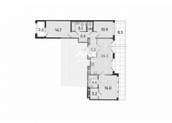 3-к квартира, Миргородская ул., строение 1, 1 за 73 393 тыс.р.