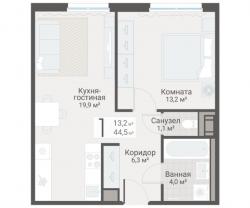 1-к квартира, Руднева ул., строение 1, 15 за 13 800 тыс.р.