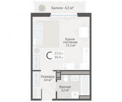 Студия, Руднева ул., строение 1, 15 за 9 750 тыс.р.