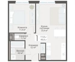 1-к квартира, Руднева ул., строение 1, 15 за 15 500 тыс.р.