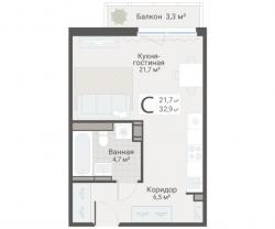 Студия, Руднева ул., строение 1, 15 за 10 800 тыс.р.