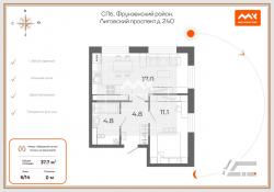1-к квартира, Лиговский пр. за 15 800 тыс.р.