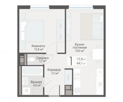 1-к квартира, Руднева ул., строение 1, 15 за 13 000 тыс.р.