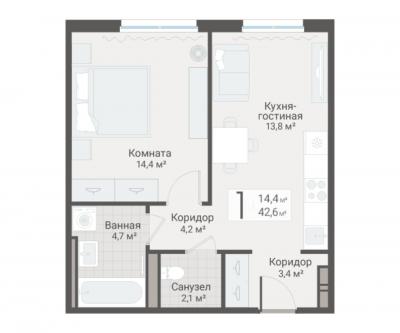 1-к квартира, Руднева ул., строение 1, 15 за 13 500 тыс.р.