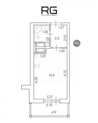 Студия, Плесецкая ул., 10 за 4 390 тыс.р.