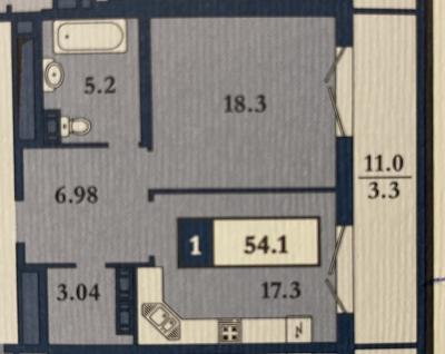 1-к квартира, Спортивная улица, 2 за 42 000 тыс.р.