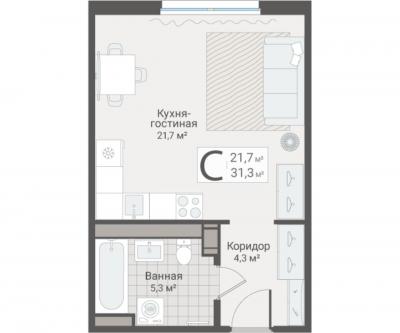 Студия, Руднева ул., строение 1, 15 за 9 750 тыс.р.