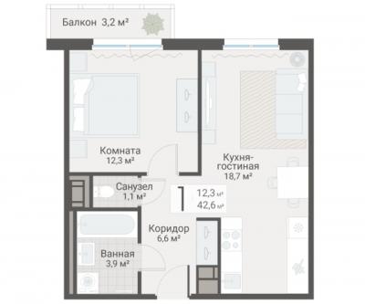 1-к квартира, Руднева ул., строение 1, 15 за 12 900 тыс.р.