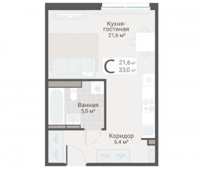 Студия, Руднева ул., строение 1, 15 за 10 350 тыс. руб.